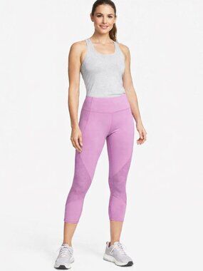Athleta 210134 Violet Blush Mesh Contender Capri Powerlift Leggings Womens Large